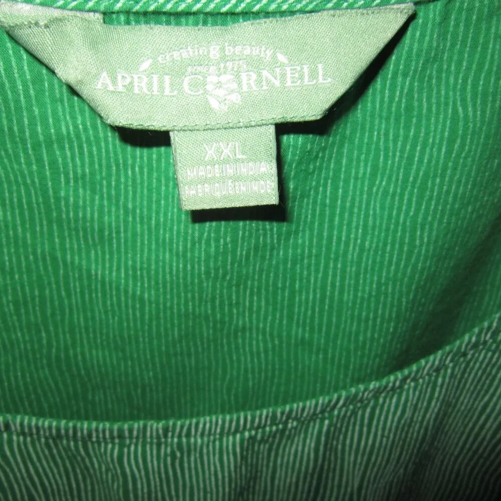 April Cornell XXL Dress Sleeveless Pairie Patchwork Floral Striped Print Pockets - Picture 3 of 3